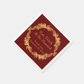Essen, trinken und Verheiratet sein Vintage Hochze Serviette (Ecke)