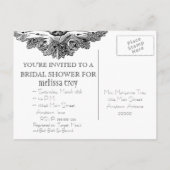 Essen, trinken und Verheiratet werden, Brautdusche Einladungspostkarte (Rückseite)