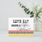 Essen, trinken und Verheiratet werden, Brautdusche Einladungspostkarte (Stehend Vorderseite)