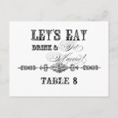 Essen, trinken und Verheiratet werden, Tischnummer (Vorderseite)