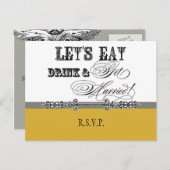 Essen, trinken und Verheiratet werden, UAWG Antwor Einladungspostkarte (Vorne/Hinten)