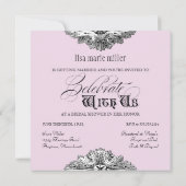 Essen, trinken und Verheiratete Brautdusche einlad Einladung (Rückseite)