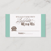 Essen, trinken und Verheiratete Escort Tischnummer Platzkarte (Rückseite)