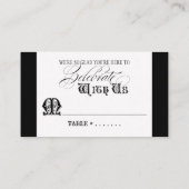 Essen, trinken und Verheiratete Escort Tischnummer Platzkarte (Rückseite)