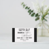 Essen, trinken und Verheiratete Escort Tischnummer Platzkarte (Stehend Vorderseite)