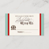 Essen, trinken und Verheiratete Escort Tischnummer Platzkarte (Rückseite)