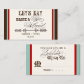 Essen, trinken und Verheiratete Escort Tischnummer Platzkarte (Vorne/Hinten)
