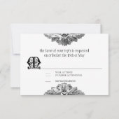 Essen, trinken und Verheiratete formelle UAWG-Kart RSVP Karte (Rückseite)