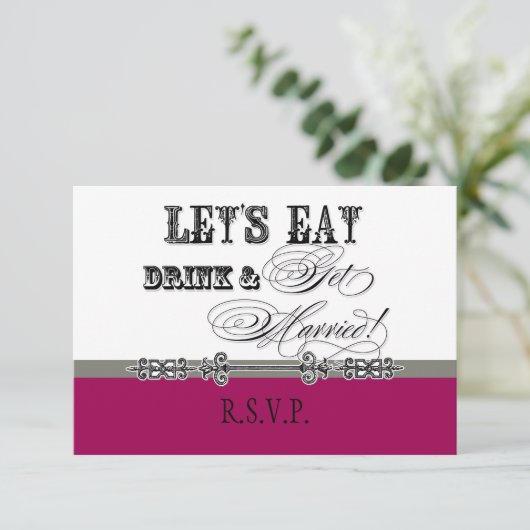 Essen, trinken und Verheiratete formelle UAWG-Kart RSVP Karte (Stehend Vorderseite)