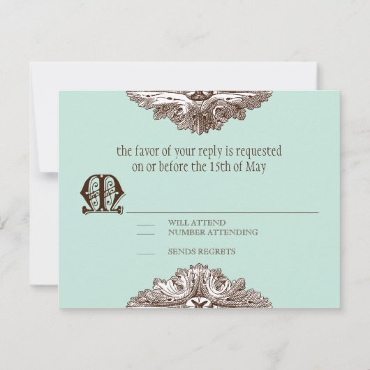 Essen, trinken und Verheiratete formelle UAWG-Kart RSVP Karte (Rückseite)