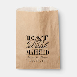 Essen, trinken und Verheiratete Gastgeschenk Hochz Geschenktütchen