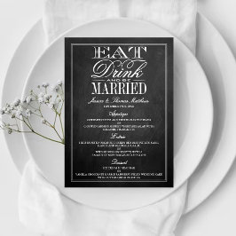 Essen, trinken und Verheiratete Halbpension Hochze Menükarte