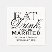 Essen, trinken und Verheiratete Hochzeit sein Serviette (Vorderseite)