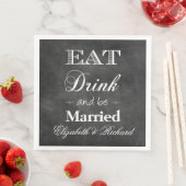 Essen, trinken und Verheiratete Hochzeiten mit Cha Serviette (Beispiel)
