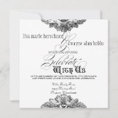 Essen, trinken und Verheiratete Hochzeitsfeier ein Einladung (Rückseite)