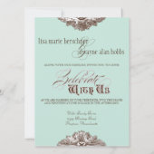 Essen, trinken und Verheiratete Hochzeitsfeier ein Einladung (Rückseite)