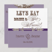 Essen, trinken und Verheiratete Hochzeitsfeier ein Einladung (Vorne/Hinten)