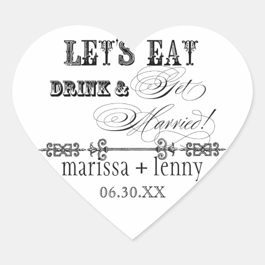 Essen, trinken und Verheiratete Matching Sticker o (Vorderseite)