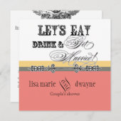 Essen, trinken und Verheiratete Paare Dusche Einla Einladung (Vorne/Hinten)