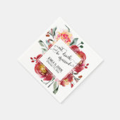 Essen, trinken und Verheiratete Red Watercolor-Blu Serviette (Ecke)