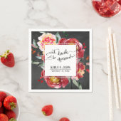 Essen, trinken und Verheiratete Rote Blume Halbpen Serviette (Beispiel)