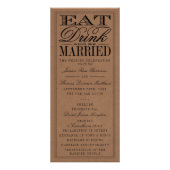 Essen, trinken und Verheiratete rustikale Hochzeit Werbekarte (Vorne)