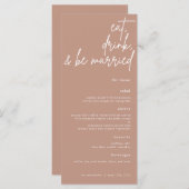 Essen, trinken und Verheiratete Skriptpresse Menükarte (Vorne/Hinten)