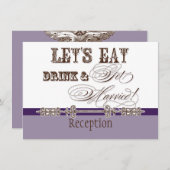 Essen, trinken und Verheirateten Empfang einladen Einladung (Vorne/Hinten)