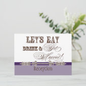 Essen, trinken und Verheirateten Empfang einladen Einladung (Stehend Vorderseite)