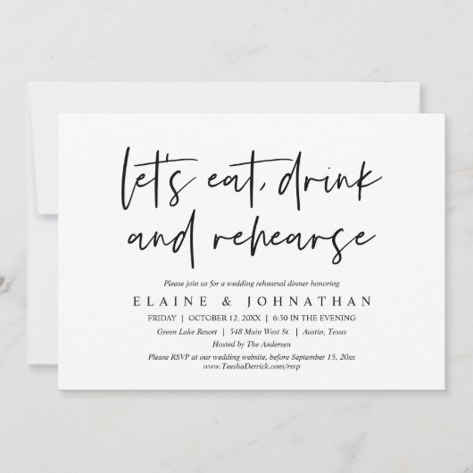 Essen, trinken und wieder, Probe essen Einladung (Vorderseite)