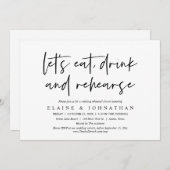 Essen, trinken und wieder, Probe essen Einladung (Vorne/Hinten)