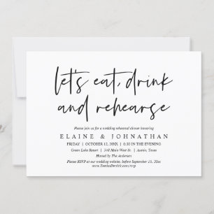 Essen, trinken und wieder, Probe essen Einladung