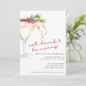 Essen, trinken und zu frohen Weihnachten Martini (Stehend Vorderseite)