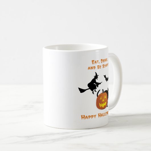 Essen, trinken und zu Halloween Beängstigend sein Kaffeetasse (VorderseiteRechts)