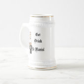 Essen, trinken, Verheiratet sein Bierglas (Vorderseite Links)