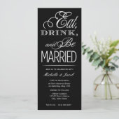Essen, trinken, Verheiratet sein Einladung (Stehend Vorderseite)