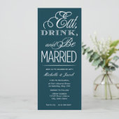 Essen, trinken, Verheiratet sein Einladung (Stehend Vorderseite)