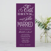 Essen, trinken, Verheiratet sein Einladung (Stehend Vorderseite)