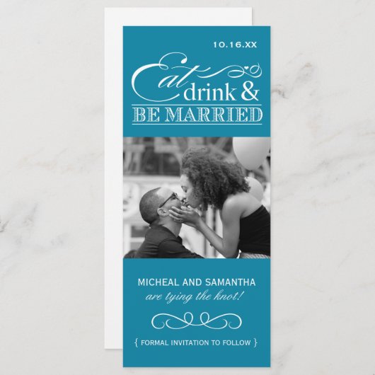 Essen, trinken & Verheiratet sein - Foto Save the Save The Date (Vorne/Hinten)