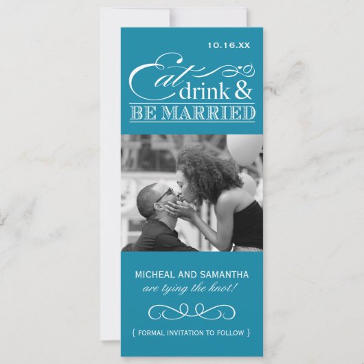 Essen, trinken & Verheiratet sein - Foto Save the  Save The Date (Vorderseite)