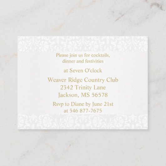 Essen, trinken & Verheiratet sein Gelbe Blume - Em Begleitkarte (Rückseite)