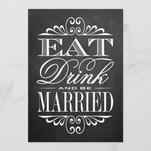 Essen, trinken & Verheiratet sein - Halbpension-Ze Einladung (Vorderseite)