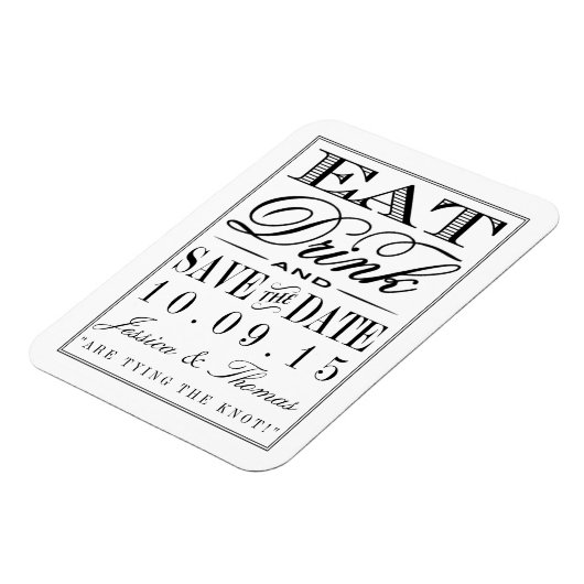 Essen, trinken & Verheiratet sein Moderne Schwarz/ Magnet (Linke Seite)