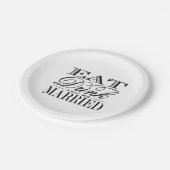 Essen, trinken & Verheiratet sein Moderne Schwarz/ Pappteller (Schrägansicht)