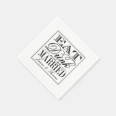 Essen, trinken & Verheiratet sein Moderne Schwarz/ Serviette (Ecke)