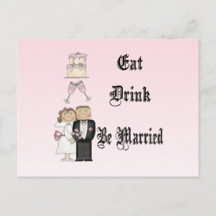 Essen, trinken, Verheiratet sein Postkarte
