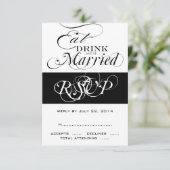 Essen, trinken, Verheiratet sein UAWG für Square E Einladung (Stehend Vorderseite)