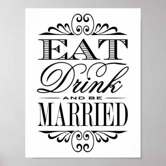 Essen, trinken & Verheiratet sein - White Wedding Poster (Vorne)