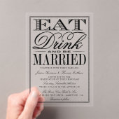 Essen, trinken & Verheiratete moderne Typografie H Acryleinladungen (Insitu (Handheld))