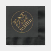 Essen, trinken & Verheiratete moderne Typografie H Servietten Mit Folie (Vorderseite)